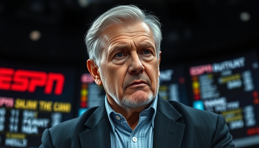 ESPN NBA discussion graphics with a man's close-up.