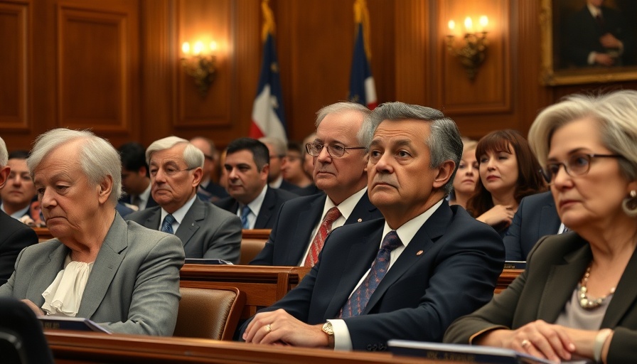 Lawmakers discussing Texas House THC ban in classical chamber.
