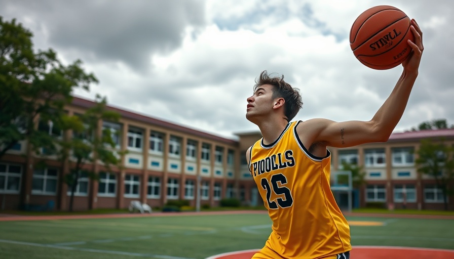 Amateur performing trick shot on school field, NBA highlights.
