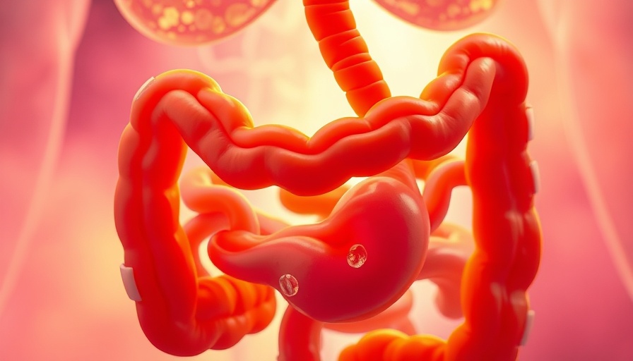 Vibrant abstract human digestive system representing gut health habits