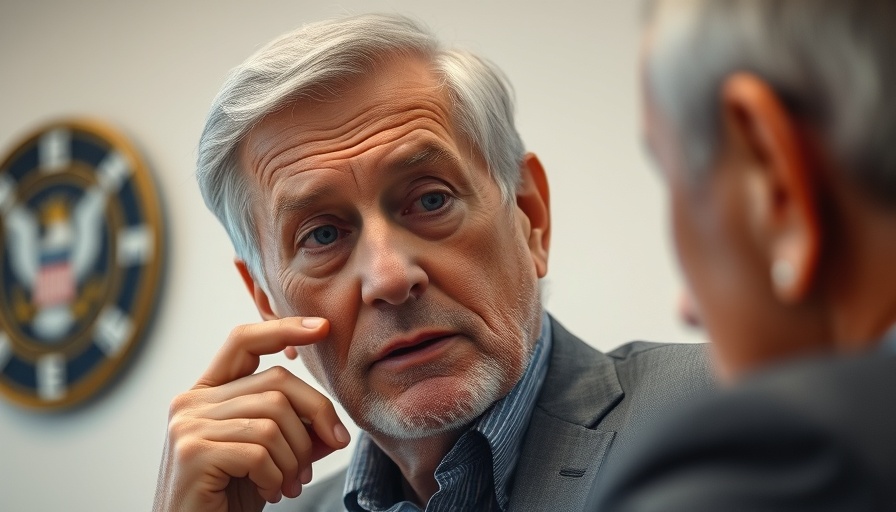 Thoughtful man discussing an important issue indoors.