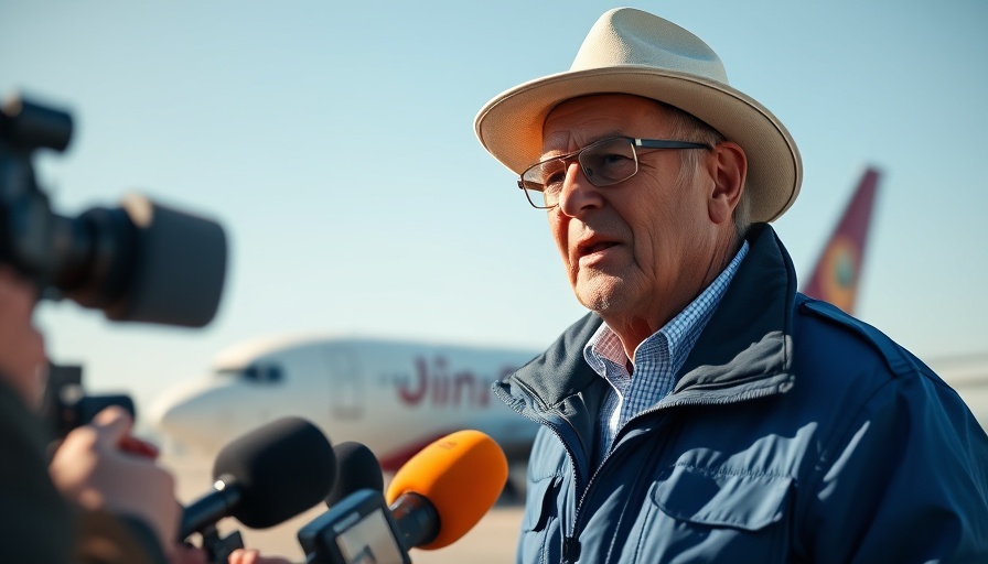 Older man delays 50% tariff on EU, speaks at airport.