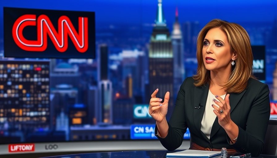 Female news anchor during live CNN broadcast discussing political topics.