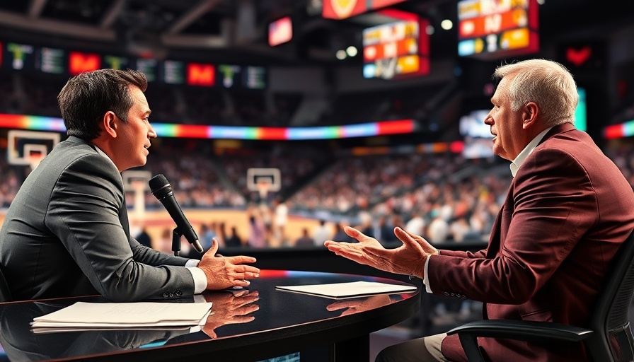 Sports commentators discussing basketball showcasing emotional ties in sports.
