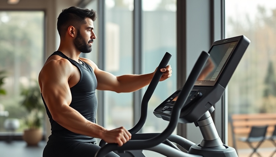 Elliptical machine for low-impact workouts with a user in modern gym setting.