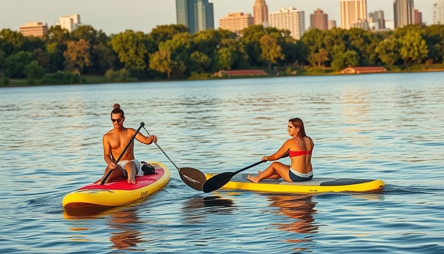 Best Ways to Keep Cool This Summer in Austin: Paddleboarding on serene waters.