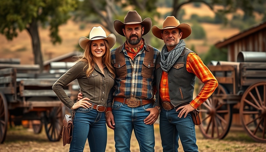 Bobby Flay Austin BBQ Brawl Season 6 participants in western attire.