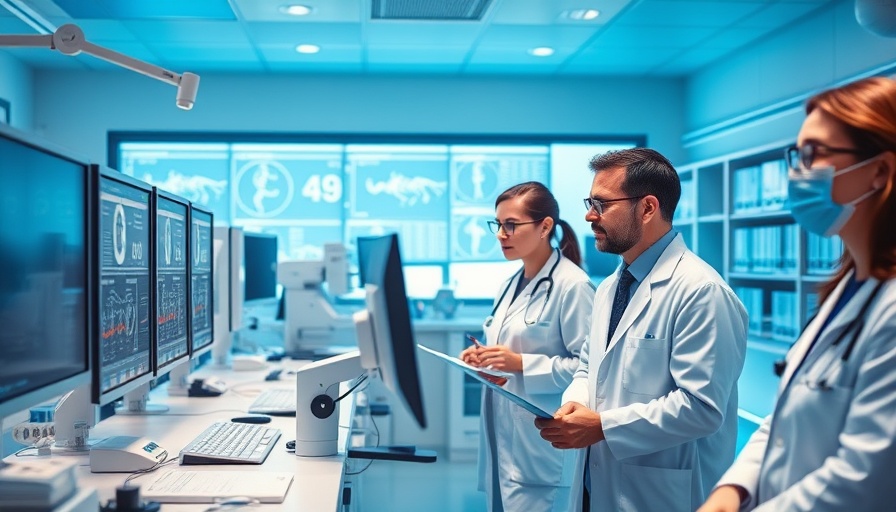 Obesity research and treatments lab with doctors analyzing data.