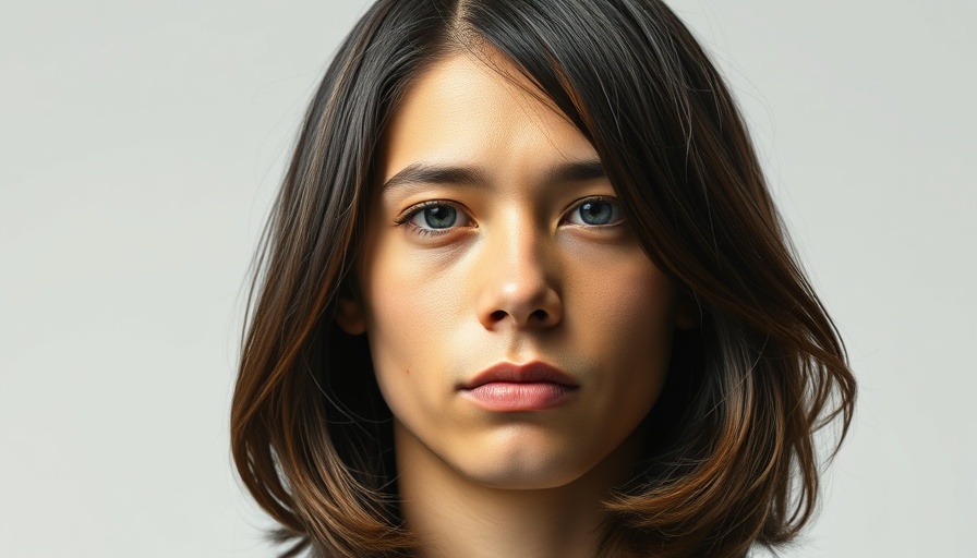 Portrait with blue digital border of an unknown person.