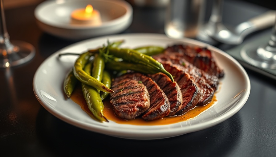 Exquisite steak dish with peppers reflecting Austin lifestyle.