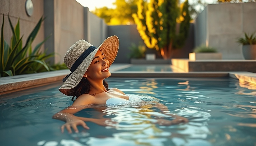 Relaxing scene at Ottine Mineral Springs with woman soaking.