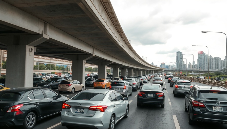 Traffic congestion under Austin I-35 freeway.