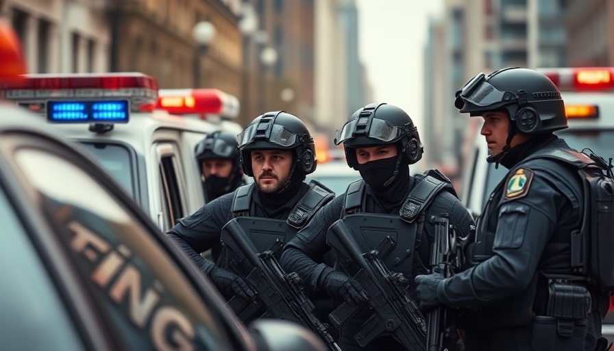 Tactical officers coordinating in urban Colorado terror attack scene.
