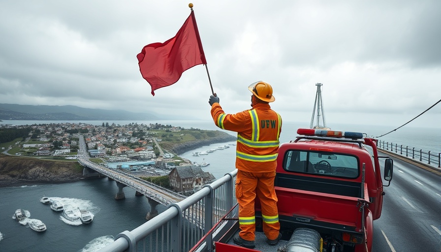 June tropical activity preparation with storm warning flags.
