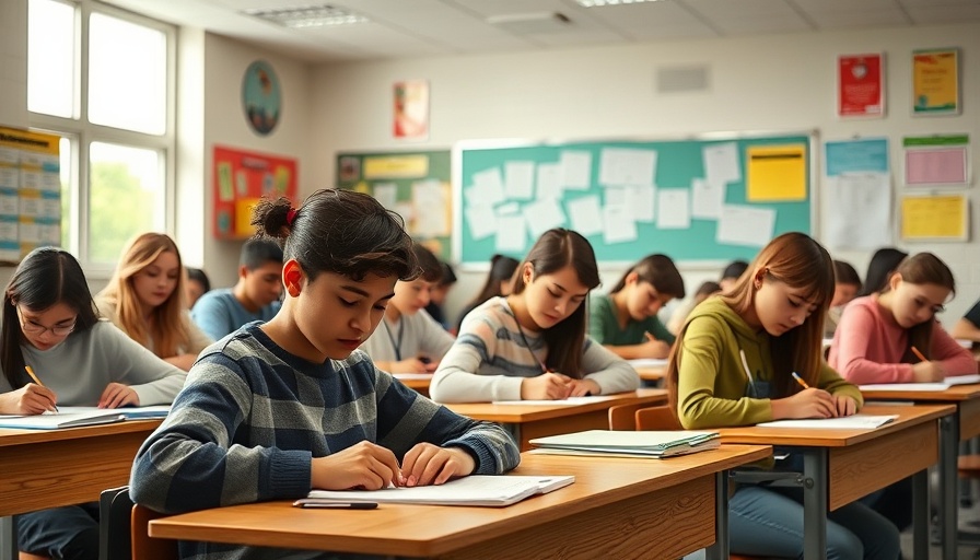 Classroom of students focused on Texas STAAR test preparation.