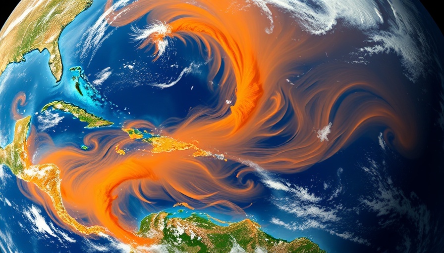 Weather map displaying Saharan dust impact on the Caribbean.