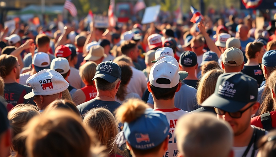 Supporters at a lively political rally event.
