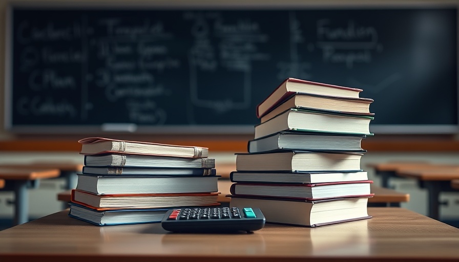 Classroom desk with textbooks representing Texas public school funding.