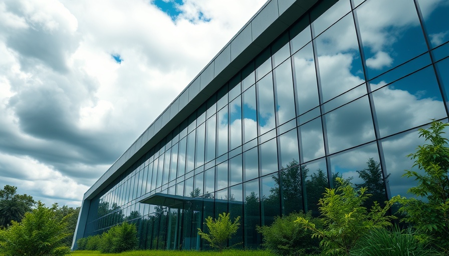 Modern building in Austin with dynamic sky, reflecting summer series.