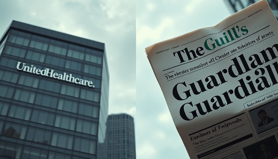 UnitedHealthcare and The Guardian symbols represent legal dispute.
