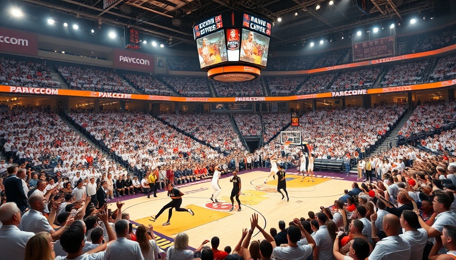 Exciting NBA playoffs game at Paycom Center with full crowd.