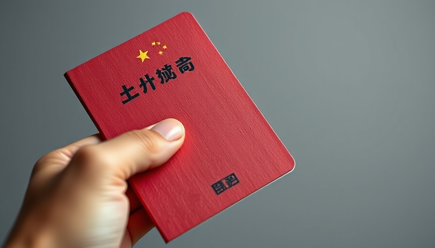 Close-up of Chinese passport and hand representing student visas scrutiny.