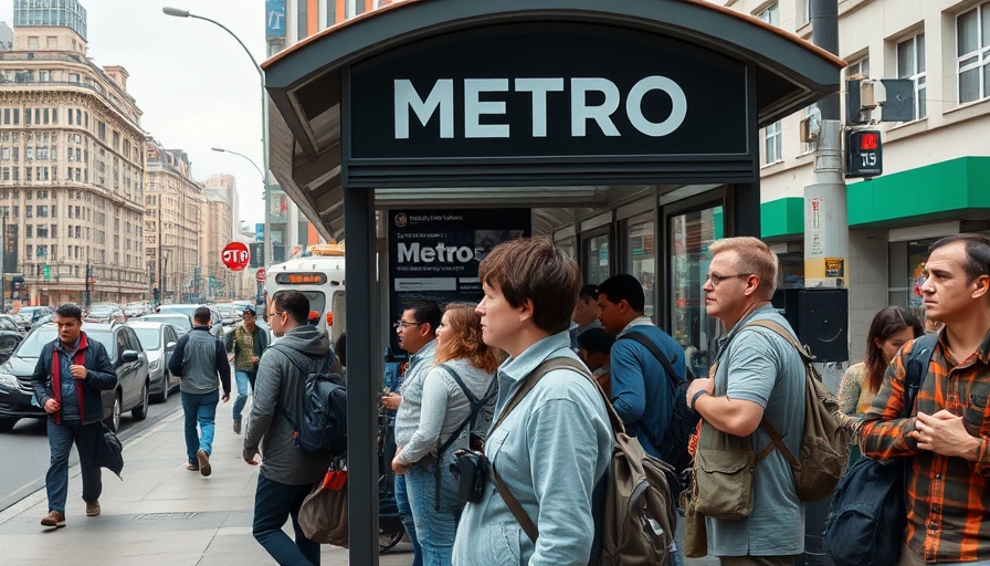 Tense scene at a METRO bus stop in an urban setting.