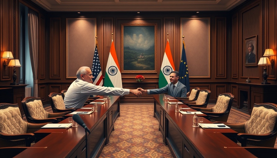 Diplomatic meeting room representing India US strategic partnership.