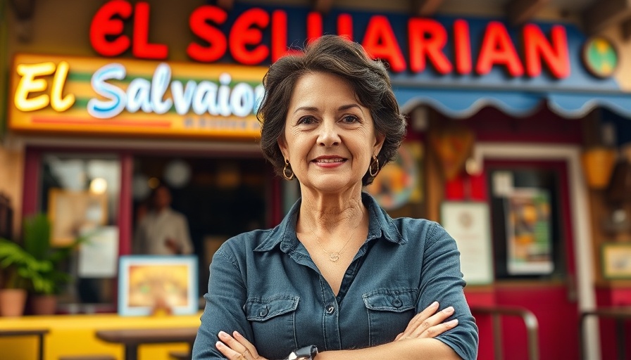 El Salvadorian restaurant helping officers during LA riots - woman standing in front.