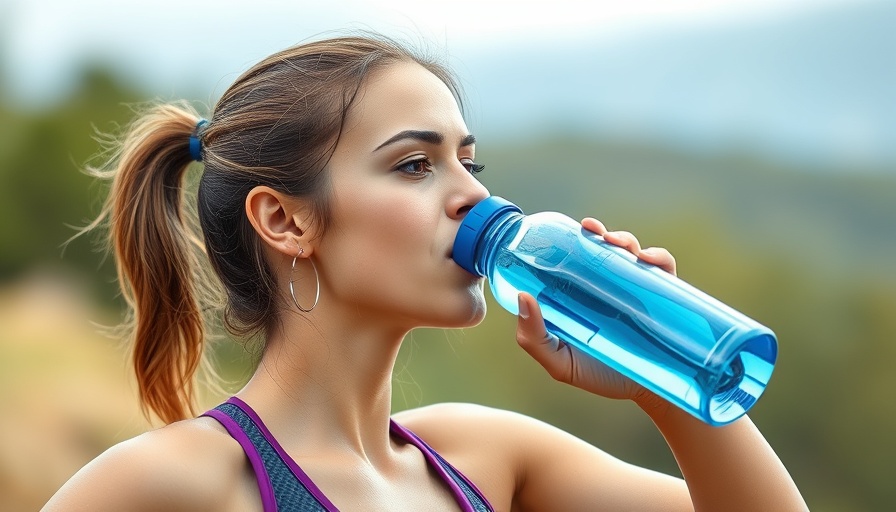 Young woman drinking water outdoors, exercise and mental health.