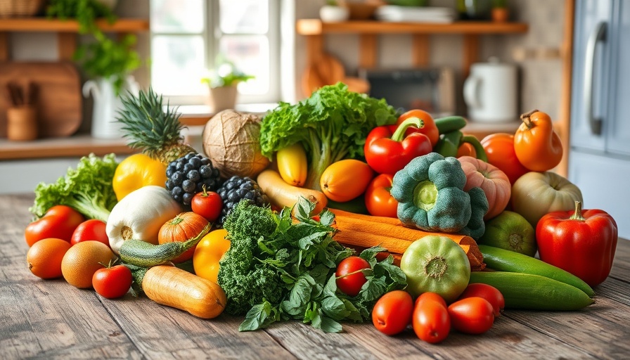 Fresh produce promoting healthy eating in Austin.