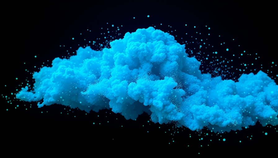 Abstract digital art of Oracle Cloud Growth in blue and green hues.