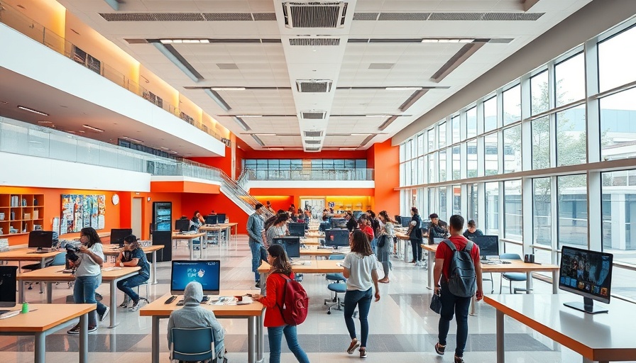 Austin middle school overhaul with modern design and vibrant environment.