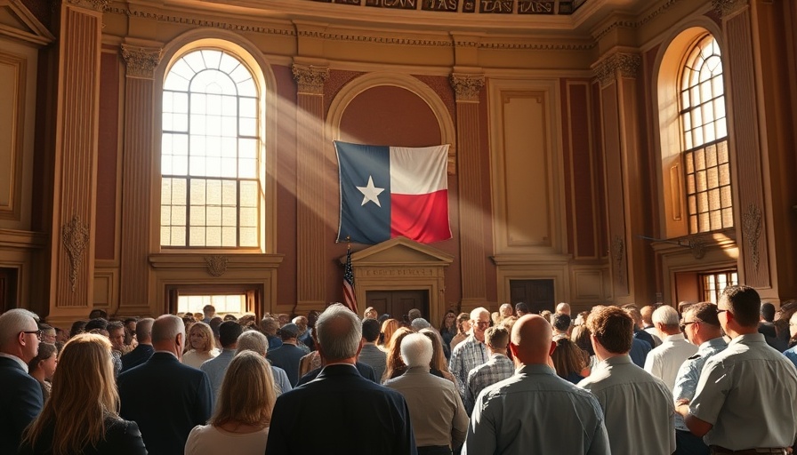 Discussion on property tax reform in Texas government building.