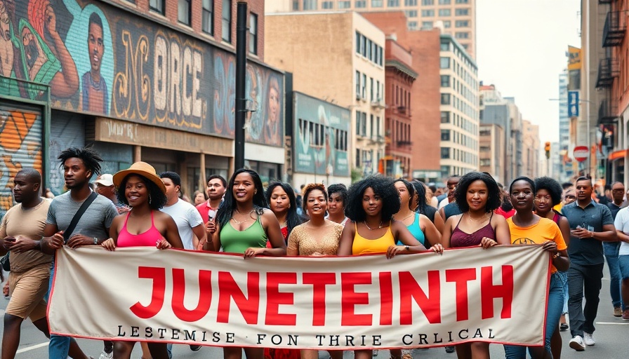 Historical Juneteenth parade celebrating unity.