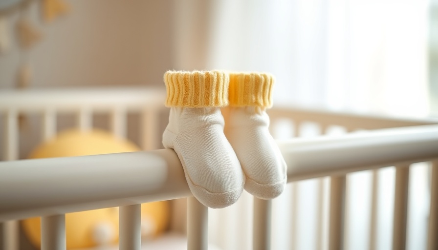Yellow baby socks on a white crib, Chernobyl baby name controversy context.