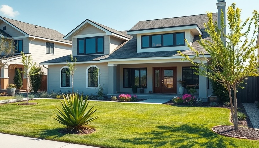 Modern new home in Round Rock ISD on a sunny day.
