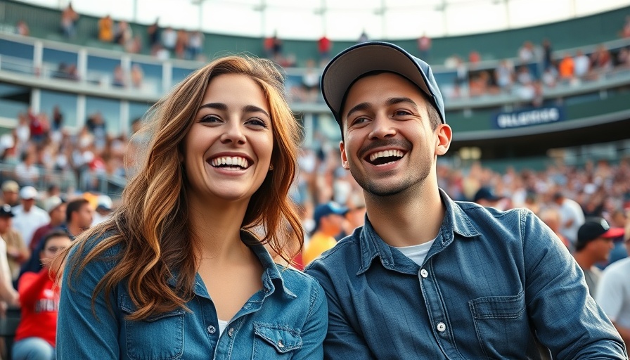 College baseball game attendees smiling, college baseball news enjoyment.
