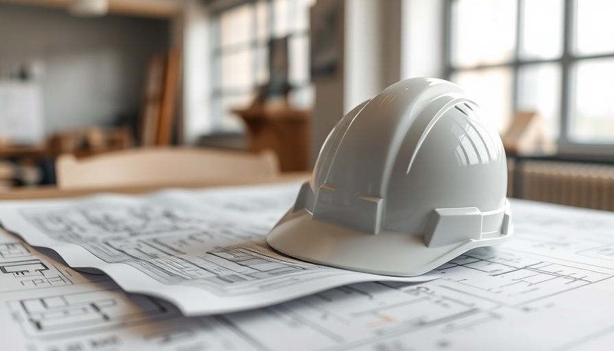Architectural blueprints and safety helmet representing Austin startups.