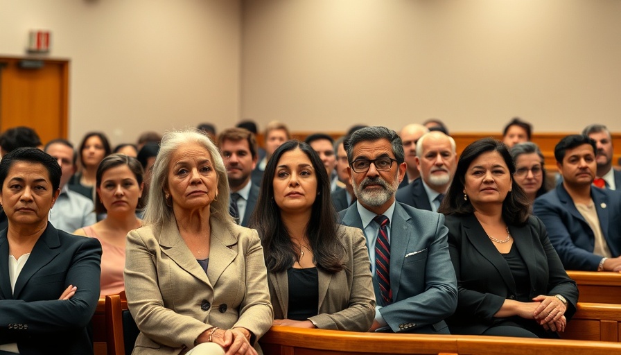 Courtroom audience focused during Alex Jones asset protection fraud case.