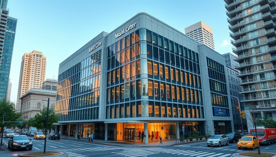 Modern exterior of a medical center in Frisco.