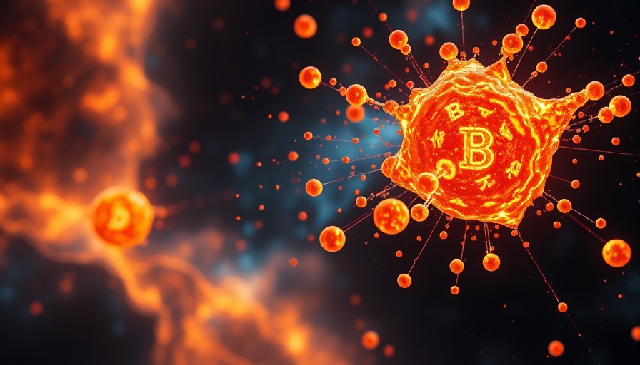 Illustration of heavy particles after the Big Bang
