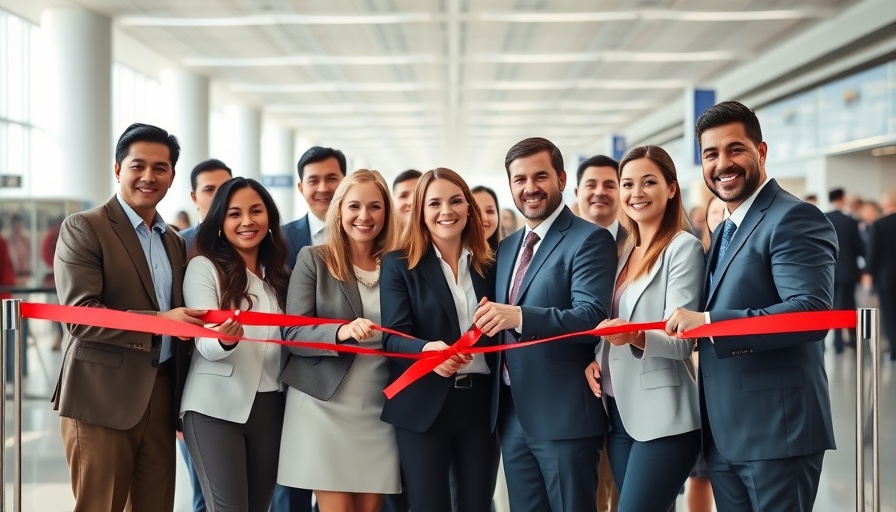 Ribbon-cutting at Austin Airport, symbolic event.
