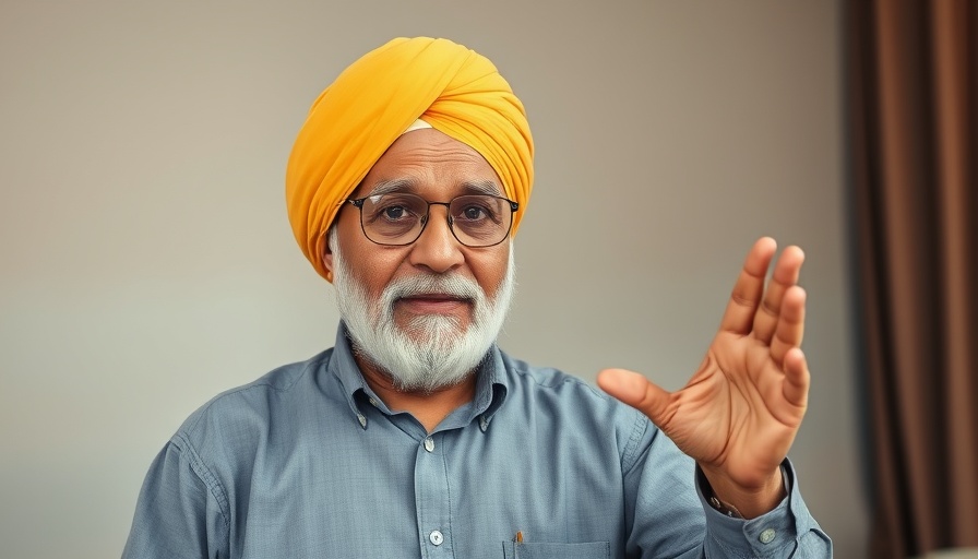 Breaking US news: Man in turban gesturing.