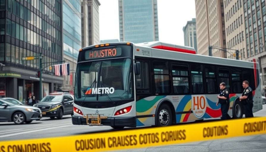 Houston METRO bus shooting scene with police.