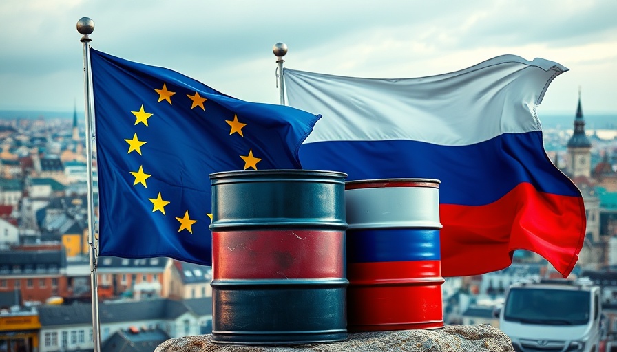 EU abandons Russian oil price cap symbolism with flags and barrels.