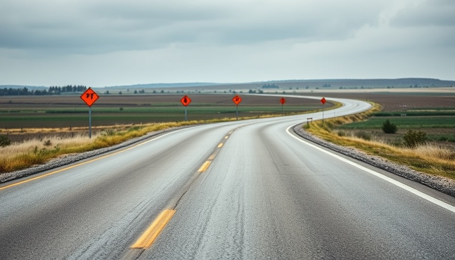 Hays County road bond projects: smooth road with construction signs