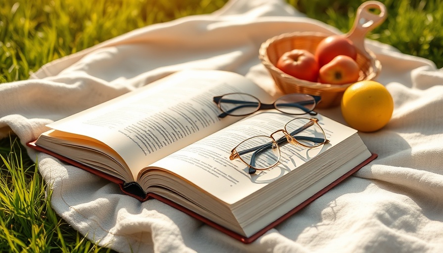 Summer picnic reading with a book by Texas authors.
