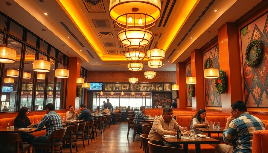 Interior of a new Indian restaurant in Highland Village.