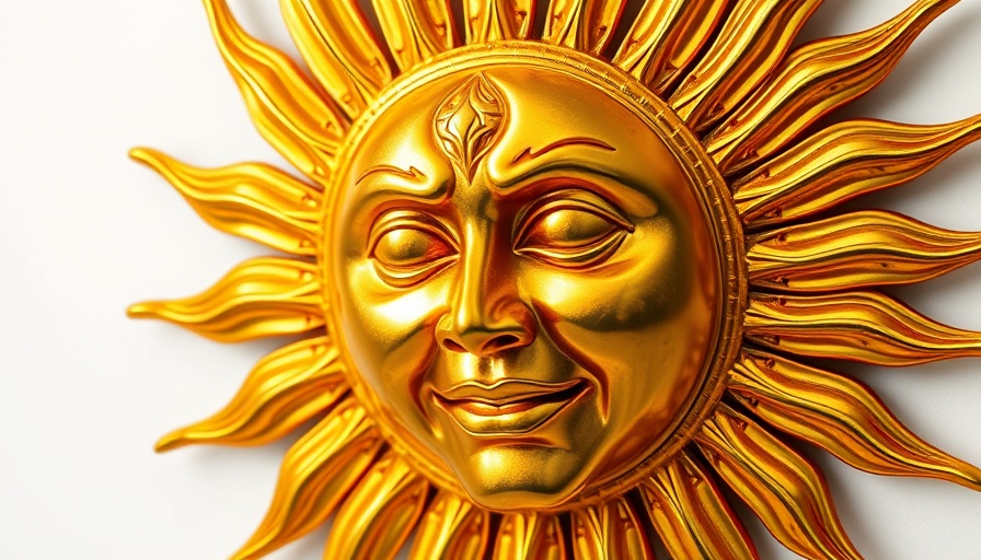 Golden sun emblem with rays, TV news logo